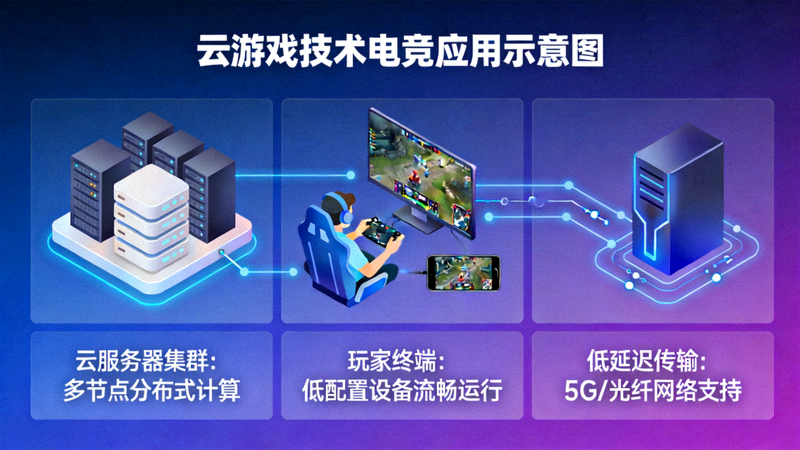 云游戏技术应用于电竞比赛的示意图