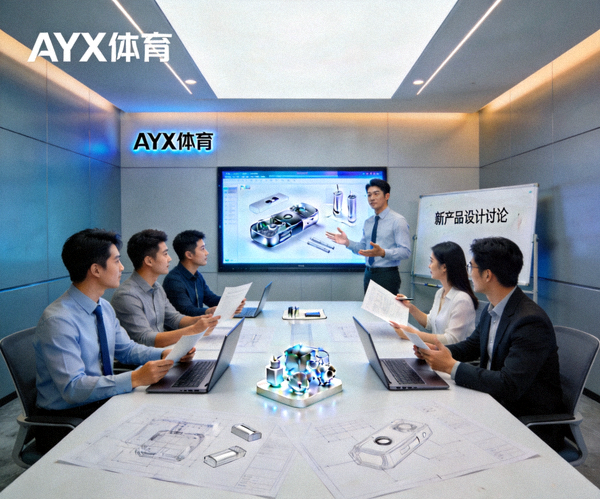AYX体育产品研发团队在现代化会议室中讨论新产品设计的场景