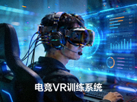 电竞科技应用展示：选手佩戴VR设备进行训练