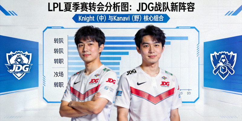 LPL夏季赛转会分析图：JDG战队新阵容定妆照，Knight与Kanavi并肩站立