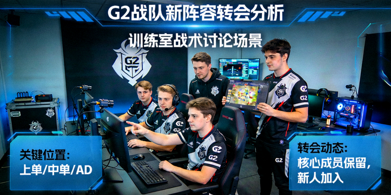 欧美电竞战队转会分析图：G2战队新阵容在训练室讨论战术的场景